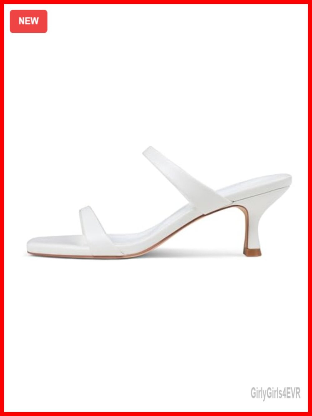 Kitten Heel Sandals Square Open Toe Low Mules Heels Slip On